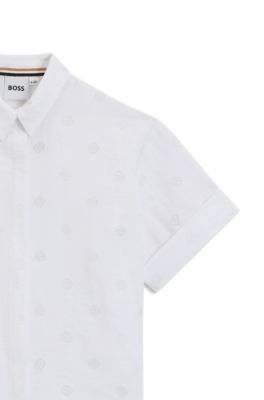 Camisa de manga corta para ni&ntilde;os con monogramas Double&nbsp;B, Blanco