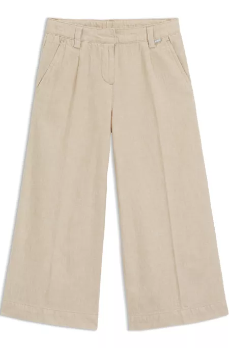 Kids' trousers in linen and cotton