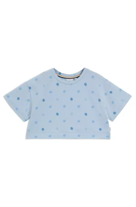 Kids' stretch-cotton T-shirt with Double B monograms