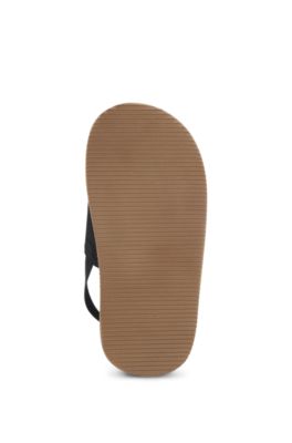 Kids' sandals with logo riptape strap, Black