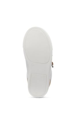 Kids' trainers in mesh and leather, White