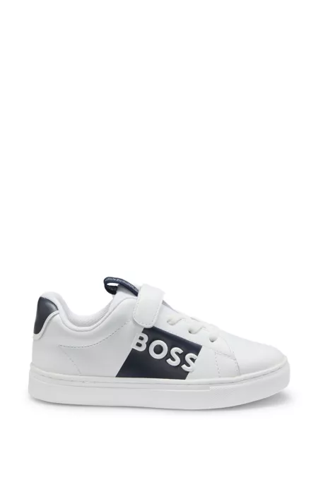 Kids' logo-print trainers in leather