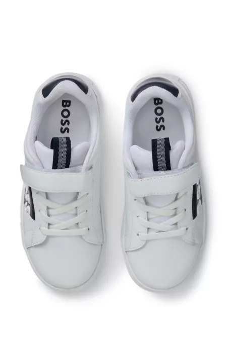 Kids' logo-print trainers in leather