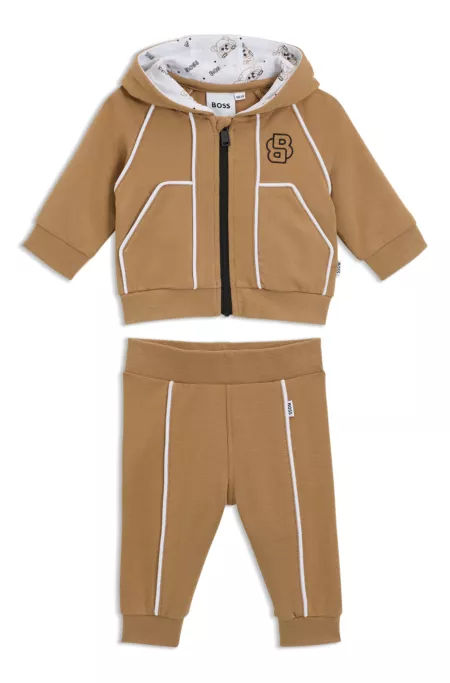 Kids' stretch-cotton tracksuit with Double B monogram