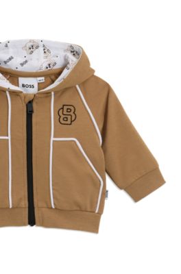 Kids' stretch-cotton tracksuit with Double B monogram, Brown