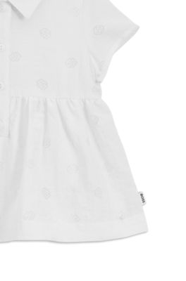 Baby dress and bloomers with Double B monograms, White