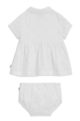 Baby dress and bloomers with Double B monograms, White