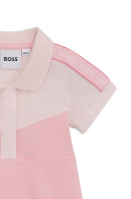 Vestido para beb&eacute;s de piqu&eacute; de algod&oacute;n el&aacute;stico, Rosa claro