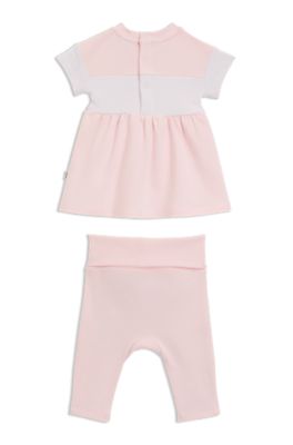 Conjunto de vestido y leggings para beb&eacute;s en caja de regalo, Rosa claro