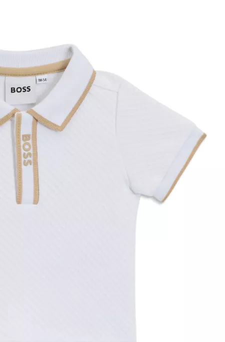 Baby polo shirt and shorts in a cotton blend