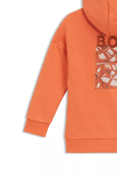 Kids' rear-artwork hoodie in a cotton blend