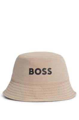 Gorro de pescador reversible para ni&ntilde;os en tejido antidesgarros y algod&oacute;n, Beige