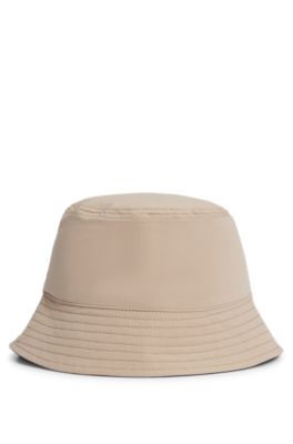 Kids' reversible bucket hat in cotton and ripstop, Beige