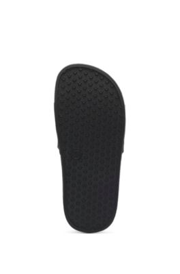 Kids' slides with signature-stripe logo, Black