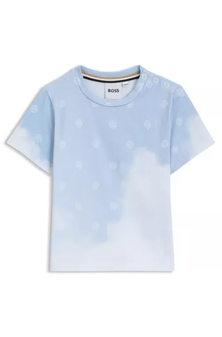 Kids' cotton T-shirt with Double B monograms and clouds