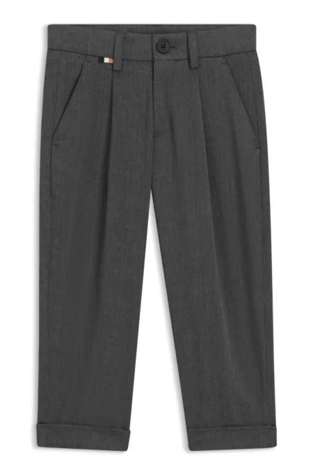 Kids' formal trousers in stretch herringbone