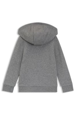 Kids' cotton-blend zip-up hoodie with Double B monogram, Dark Grey
