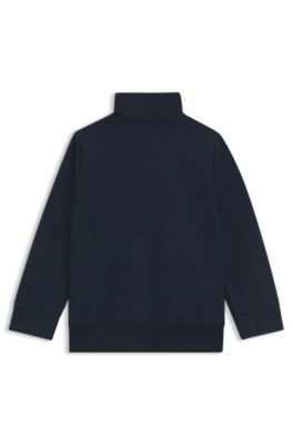 Kids' embroidered-logo jacket with zip front, Dark Blue