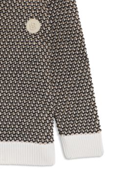 Kids' sweater with three-tone cotton knit, Black