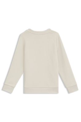 Kids' logo-print sweatshirt in a cotton blend, Light Beige