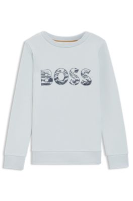 Kids' logo-artwork sweatshirt in a cotton blend, Light Blue