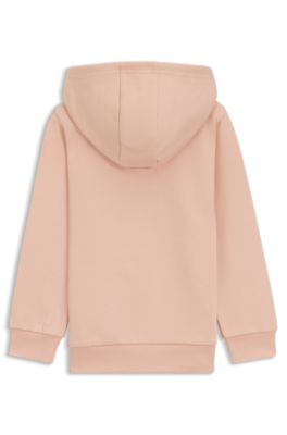 Kids' logo-print hoodie in a cotton blend, light pink