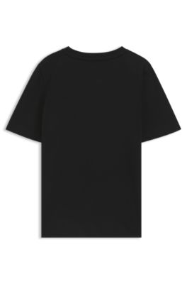 Kids' logo-artwork T-shirt in cotton jersey, Black