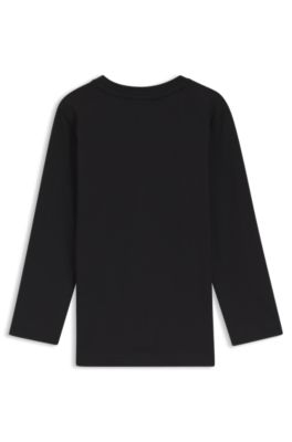 Kids' logo-print T-shirt in cotton jersey, Black