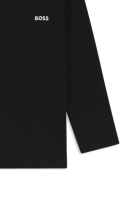 Kids' logo-print T-shirt in cotton jersey, Black