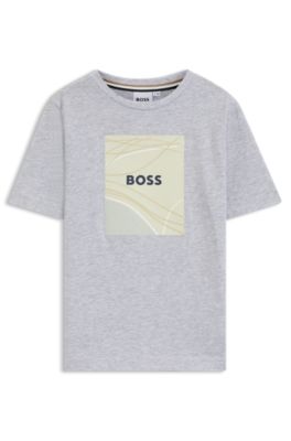 Kids' logo-artwork T-shirt in cotton jersey, Light Grey