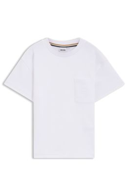 Kids' interlock-cotton T-shirt with Double B monogram, White