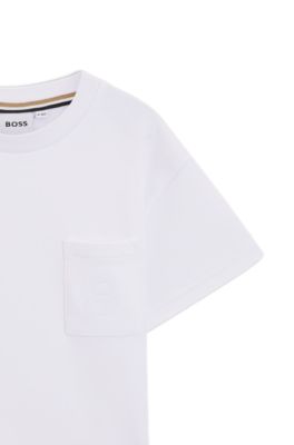 Kids' interlock-cotton T-shirt with Double B monogram, White