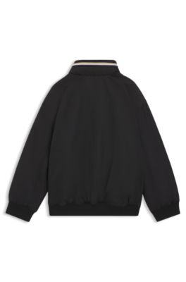 Kids' jacket with packable hood, Black