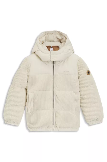 Kids' padded jacket with corduroy details