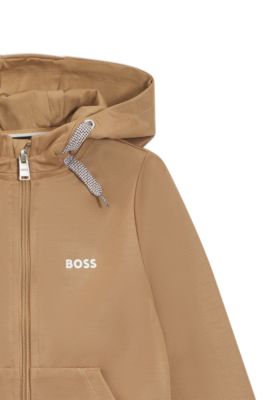 Kids' logo-detail tracksuit in a cotton blend, Brown