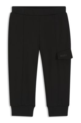 Kids' trousers in stretch piqu&eacute;, Black