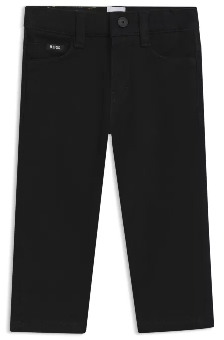 Kids' jeans in black stretch denim