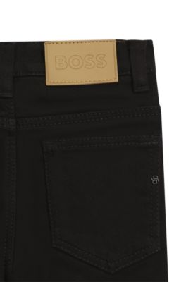 Kids' jeans in black stretch denim, Black