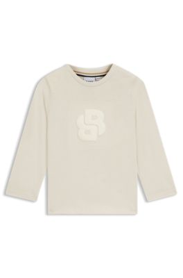 Kids' cotton-jersey T-shirt with Double B monogram, Light Beige