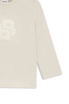 Kids' cotton-jersey T-shirt with Double B monogram, Light Beige