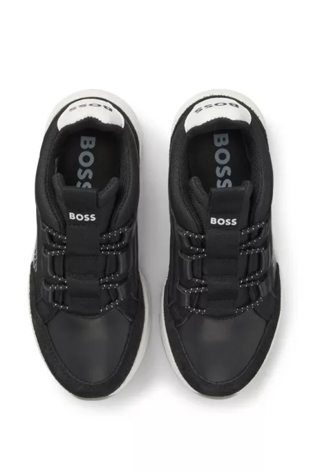 Kids' trainers in suede and faux leather