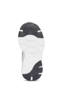 Kids' trainers in mesh and leather, White