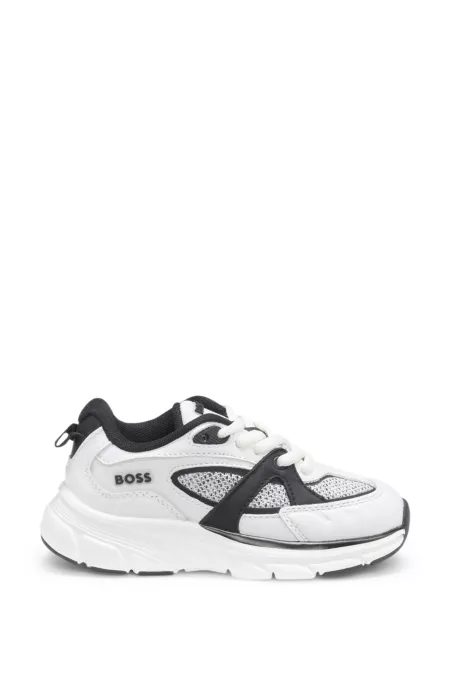 Kids' trainers in mesh and leather