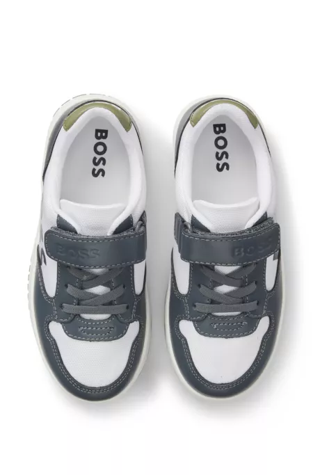 Kids' trainers in leather and canvas