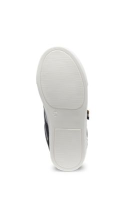 Kids' trainers in mesh and leather, Black