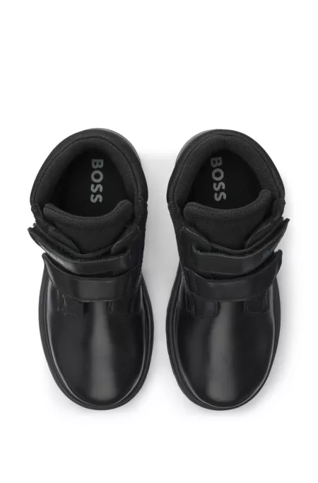 Kids' boots in mesh, suede and leather