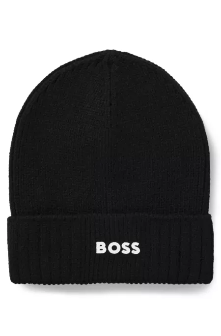 Kids' beanie hat with rubber-print logo