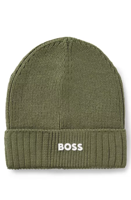 Kids' beanie hat with rubber-print logo