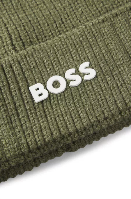 Kids' beanie hat with rubber-print logo