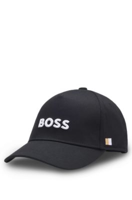 Kids' cotton-twill cap with logo, Black